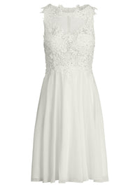 Brautkleid mit floraler Spitze und Chiffon | creme