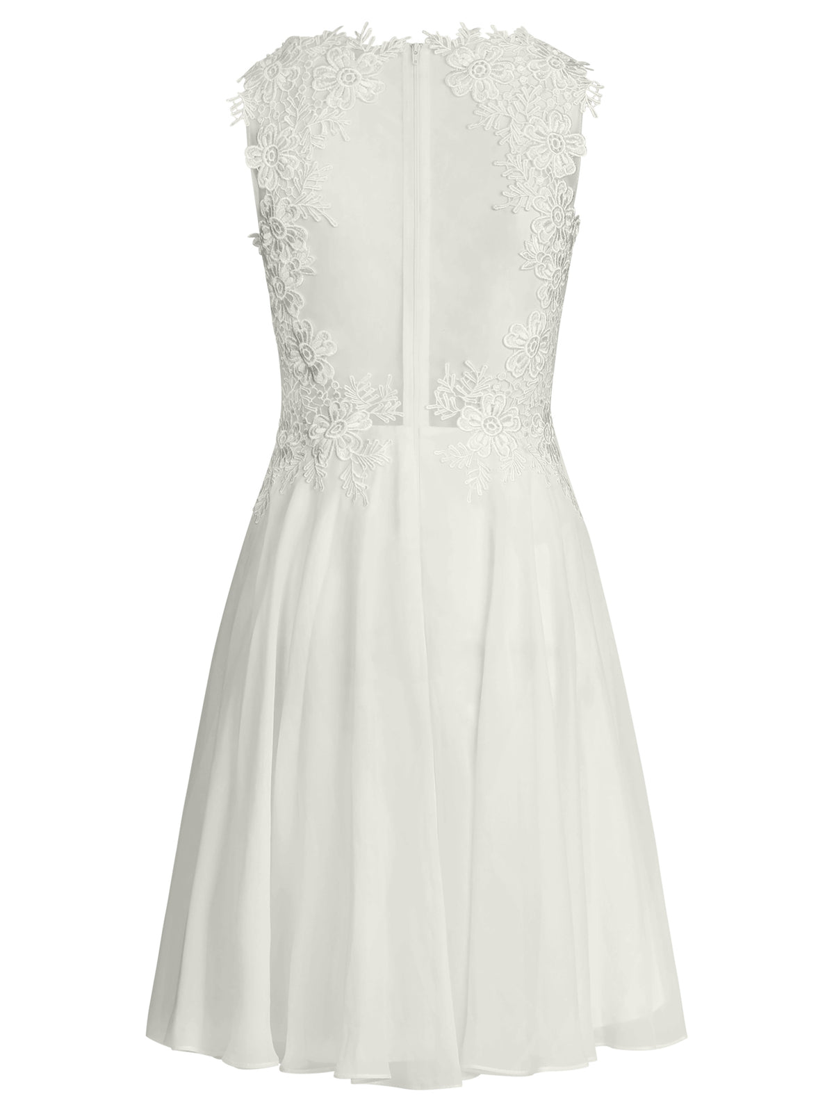 Brautkleid mit floraler Spitze und Chiffon | creme