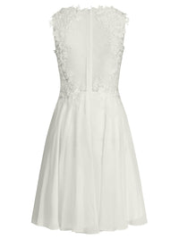 Brautkleid mit floraler Spitze und Chiffon | creme