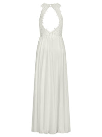 Brautkleid mit floraler Spitze und Chiffon | creme