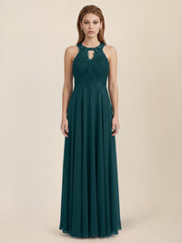 Brautkleid mit floraler Spitze und Chiffon | emerald