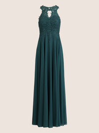 Brautkleid mit floraler Spitze und Chiffon | emerald