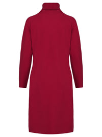 Langer Strickpullover mit langem Schlitz und Kaschmiranteil | rot