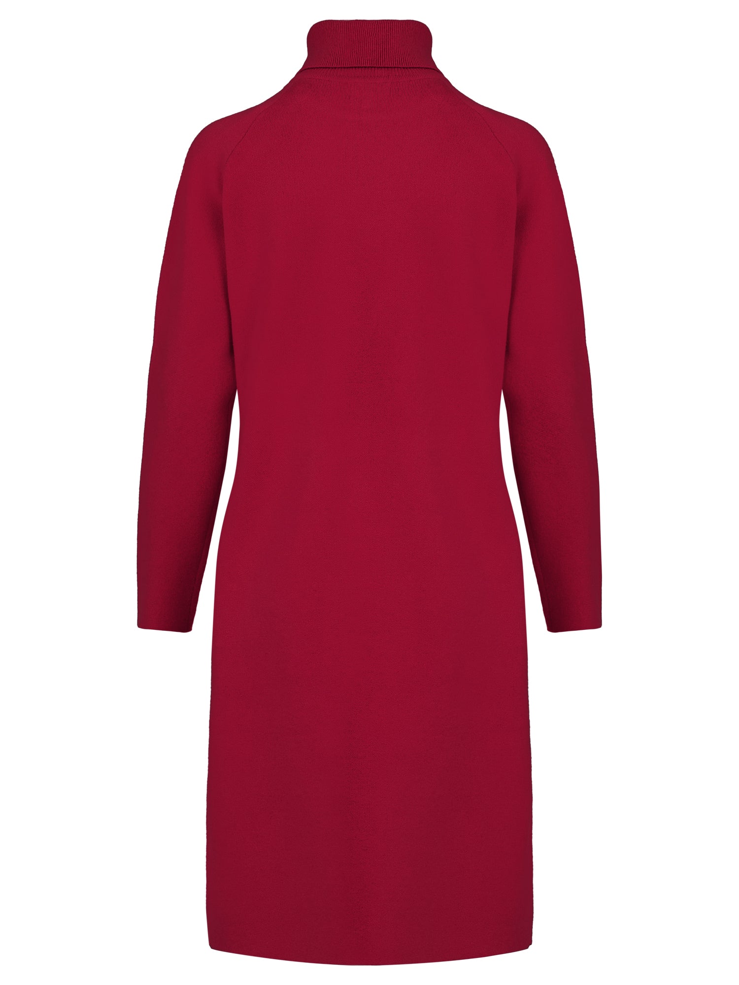 Langer Strickpullover mit langem Schlitz und Kaschmiranteil | rot