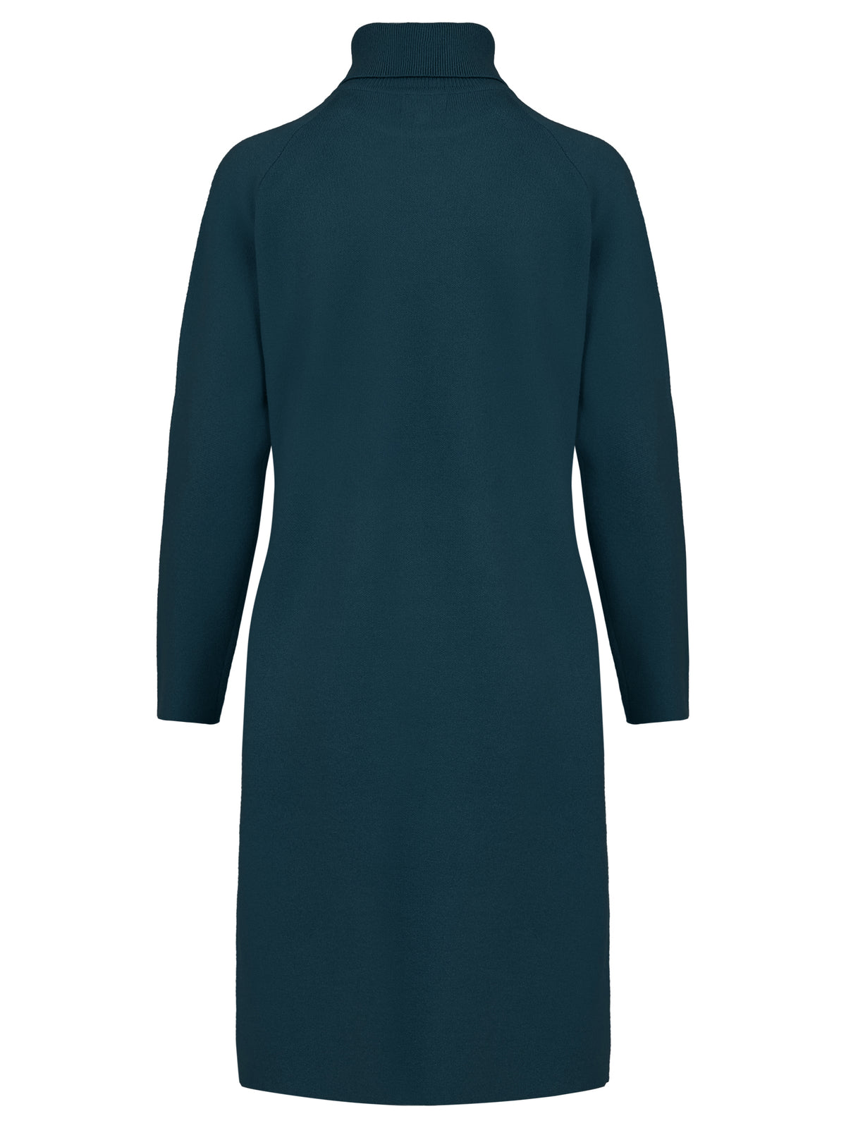 Langer Strickpullover mit langem Schlitz und Kaschmiranteil | petrol