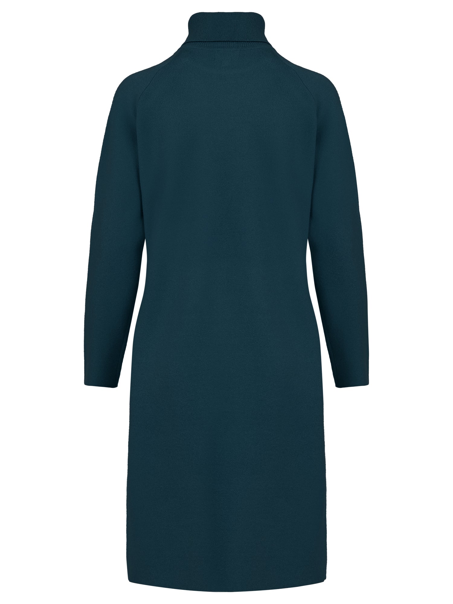 Langer Strickpullover mit langem Schlitz und Kaschmiranteil | petrol