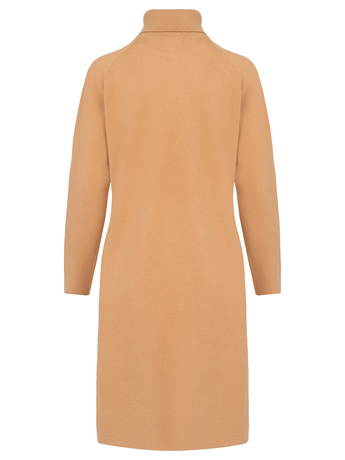 Langer Strickpullover mit langem Schlitz und Kaschmiranteil | camel