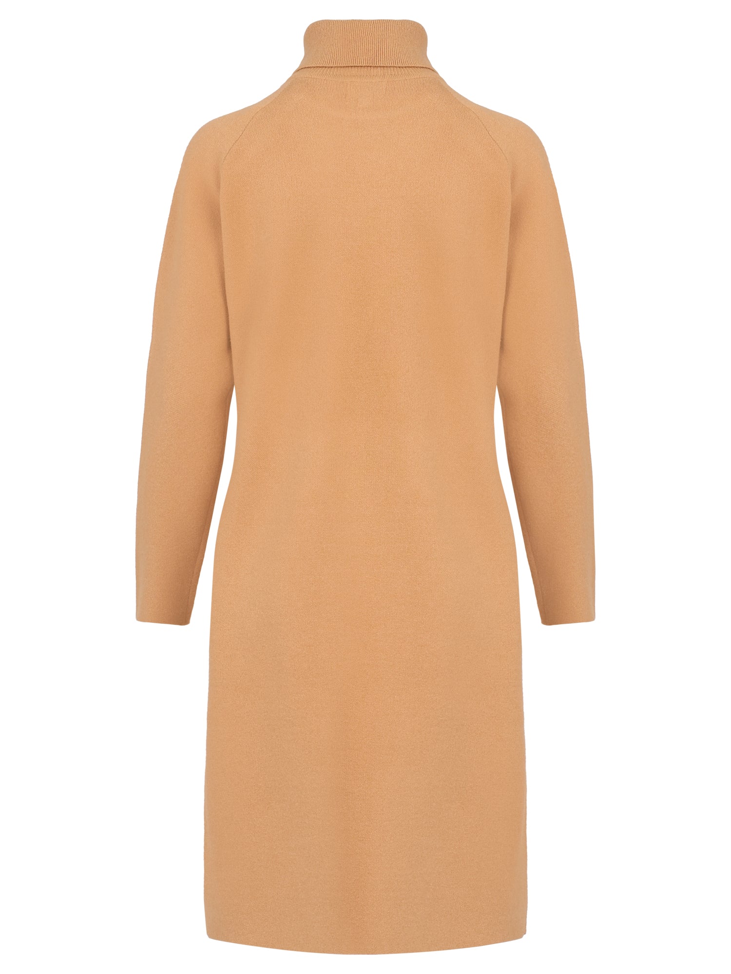 Langer Strickpullover mit langem Schlitz und Kaschmiranteil | camel