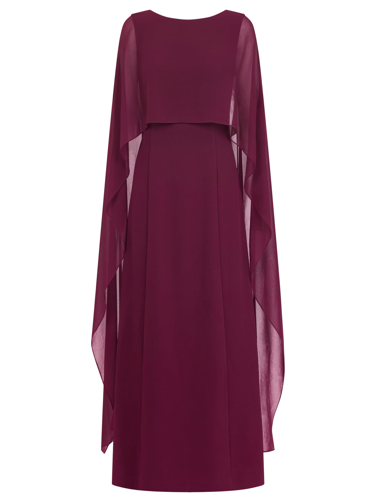 APART Schmales Abendkleid mit Chiffoncape | weinrot