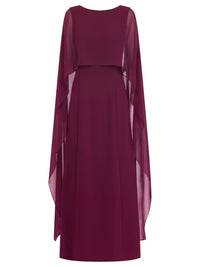 APART Schmales Abendkleid mit Chiffoncape | weinrot
