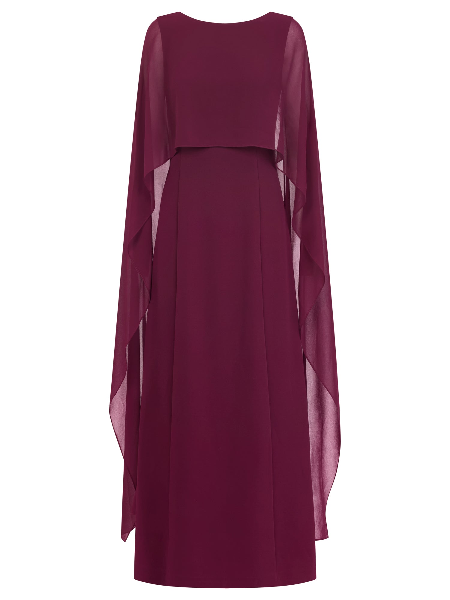 APART Schmales Abendkleid mit Chiffoncape | weinrot