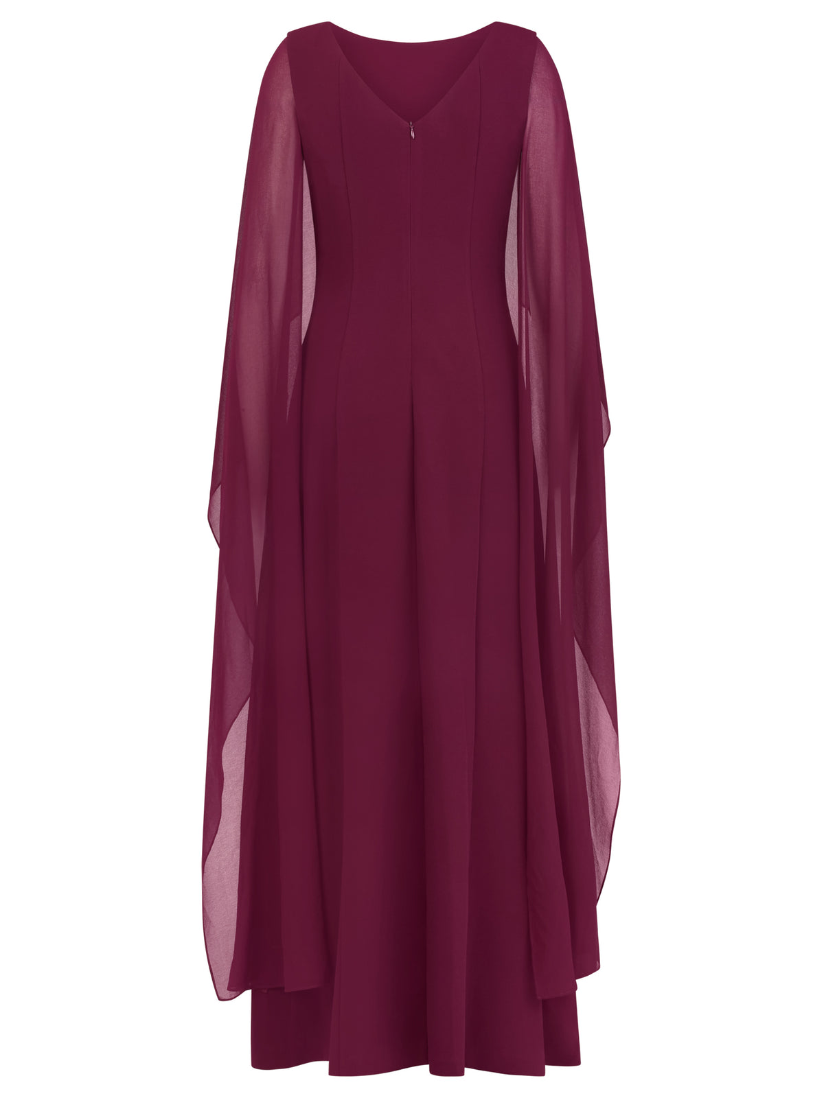 APART Schmales Abendkleid mit Chiffoncape | weinrot