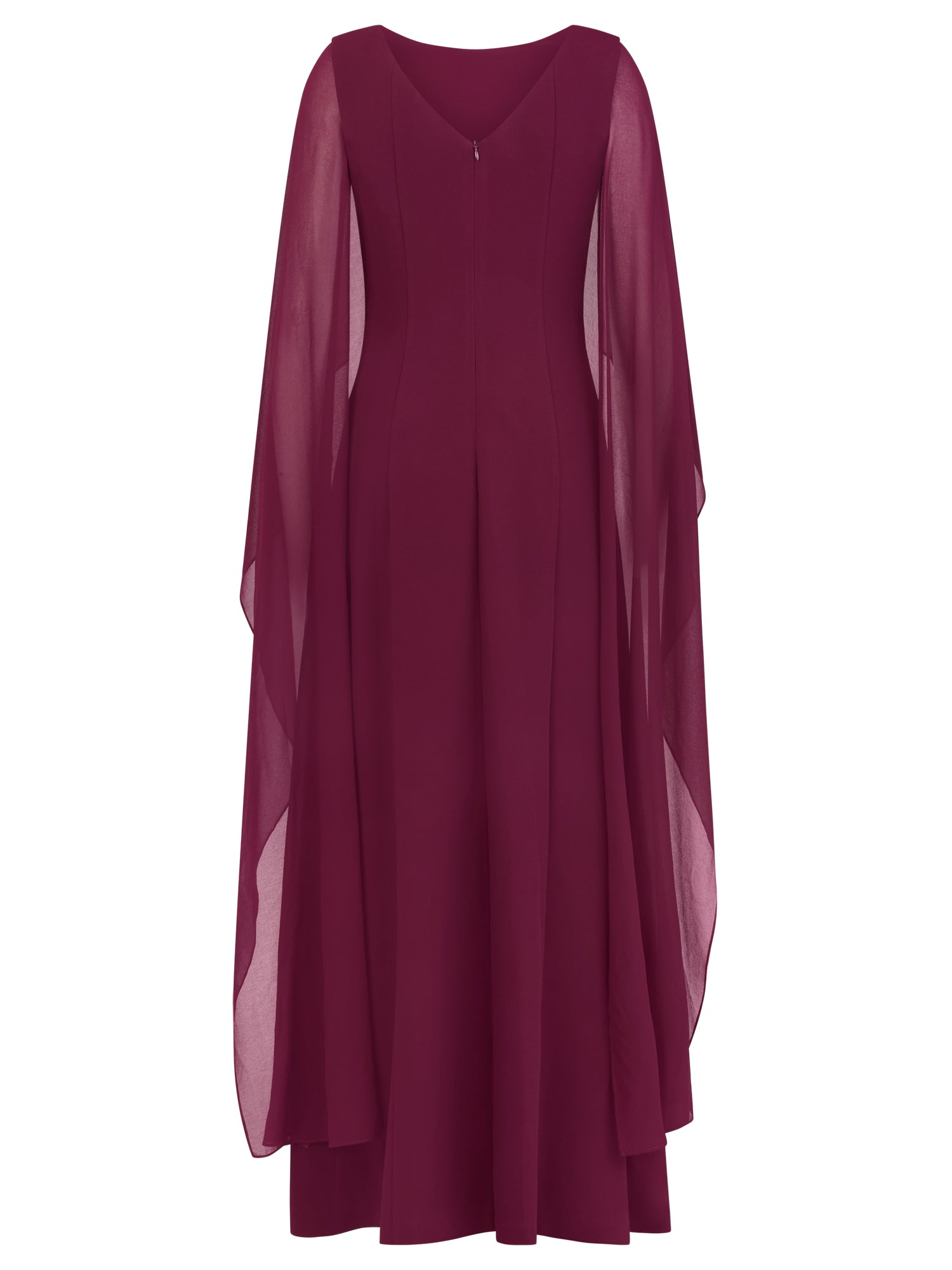 APART Schmales Abendkleid mit Chiffoncape | weinrot