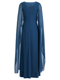 APART Langes Kleid mit Chiffon-Cape | petrol
