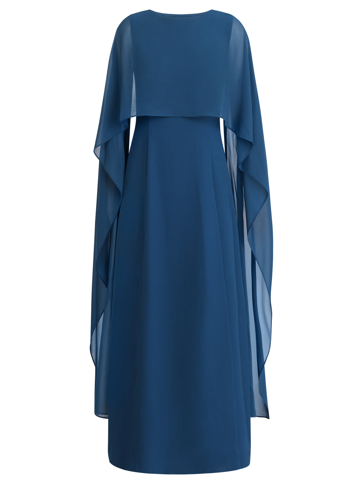 APART Langes Kleid mit Chiffon-Cape | petrol