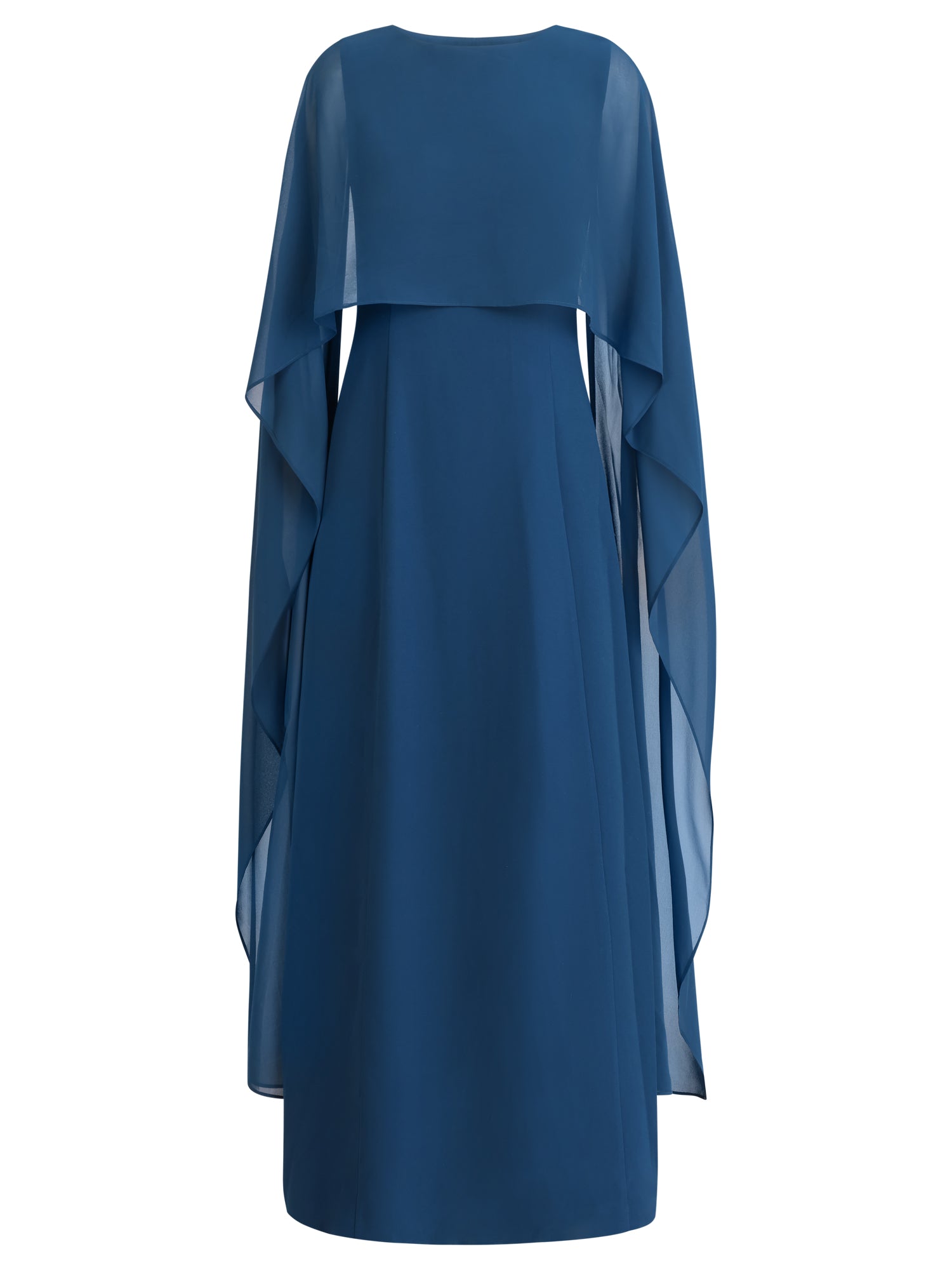 APART Langes Kleid mit Chiffon-Cape | petrol