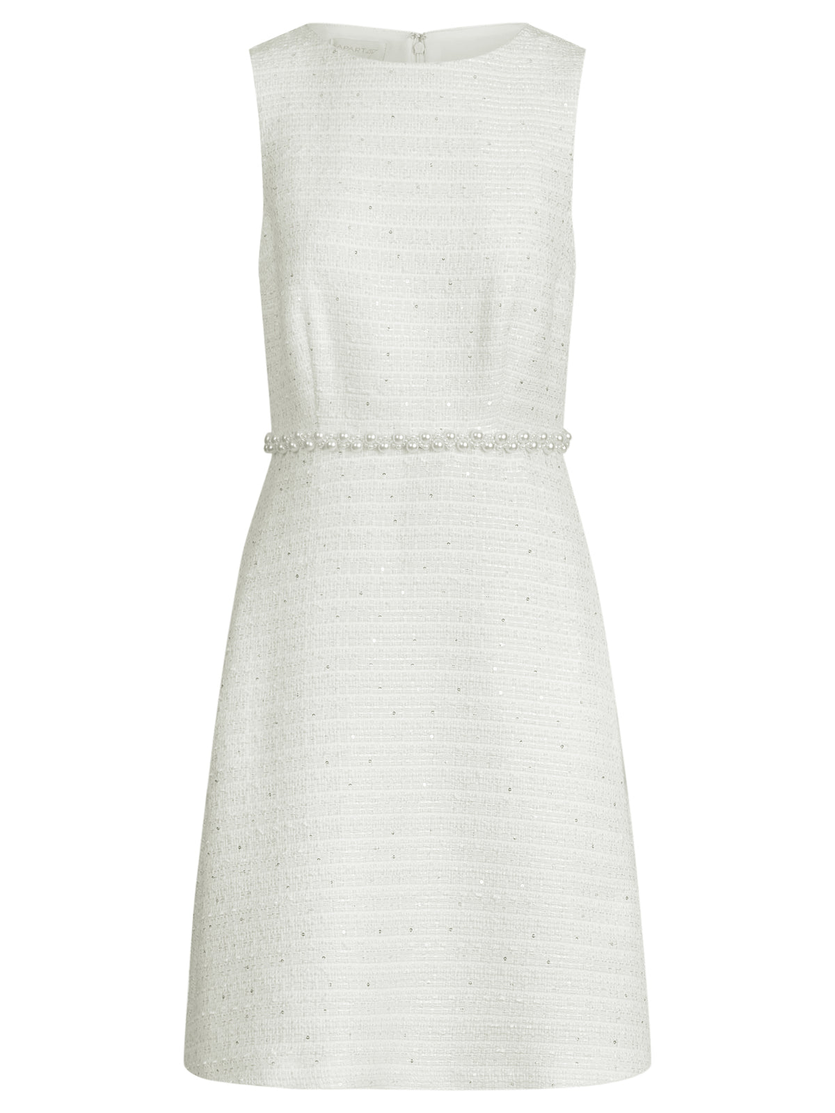 APART Bouclékleid mit Perlenborte | creme