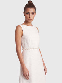APART Bouclékleid mit Perlenborte | creme