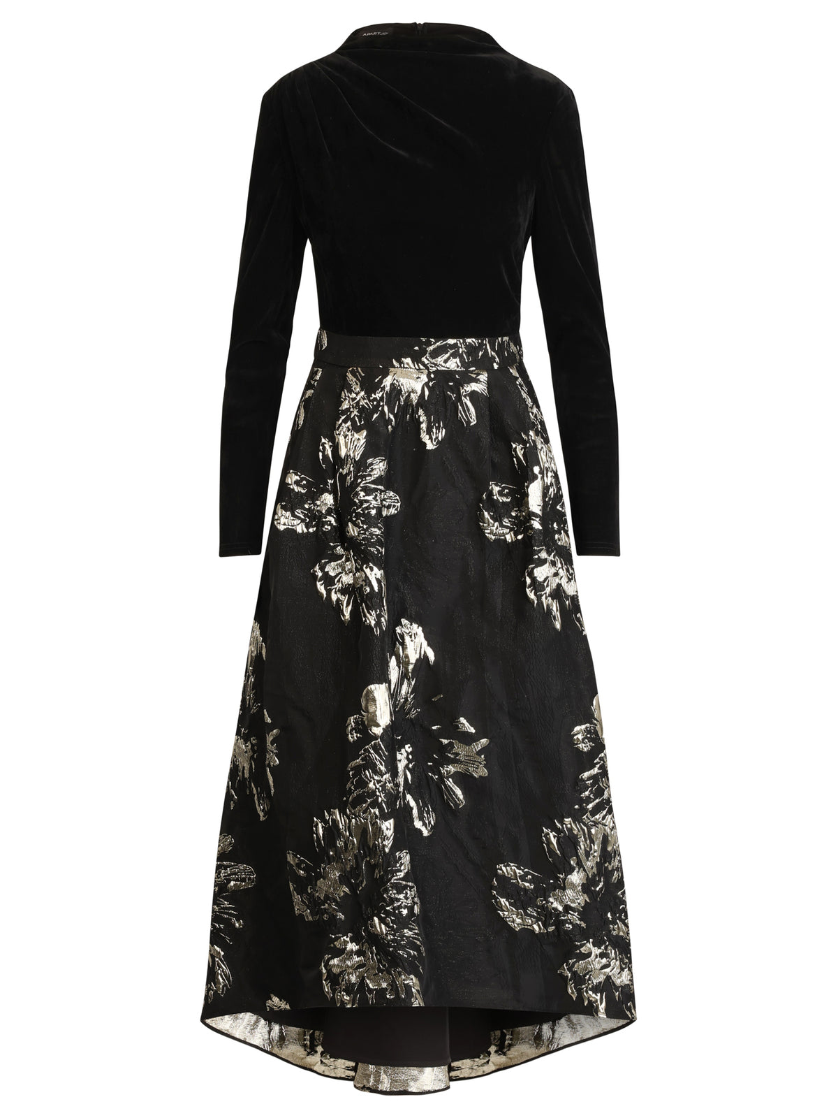 APART Abendkleid aus Samt und Jacquard | schwarz-gold