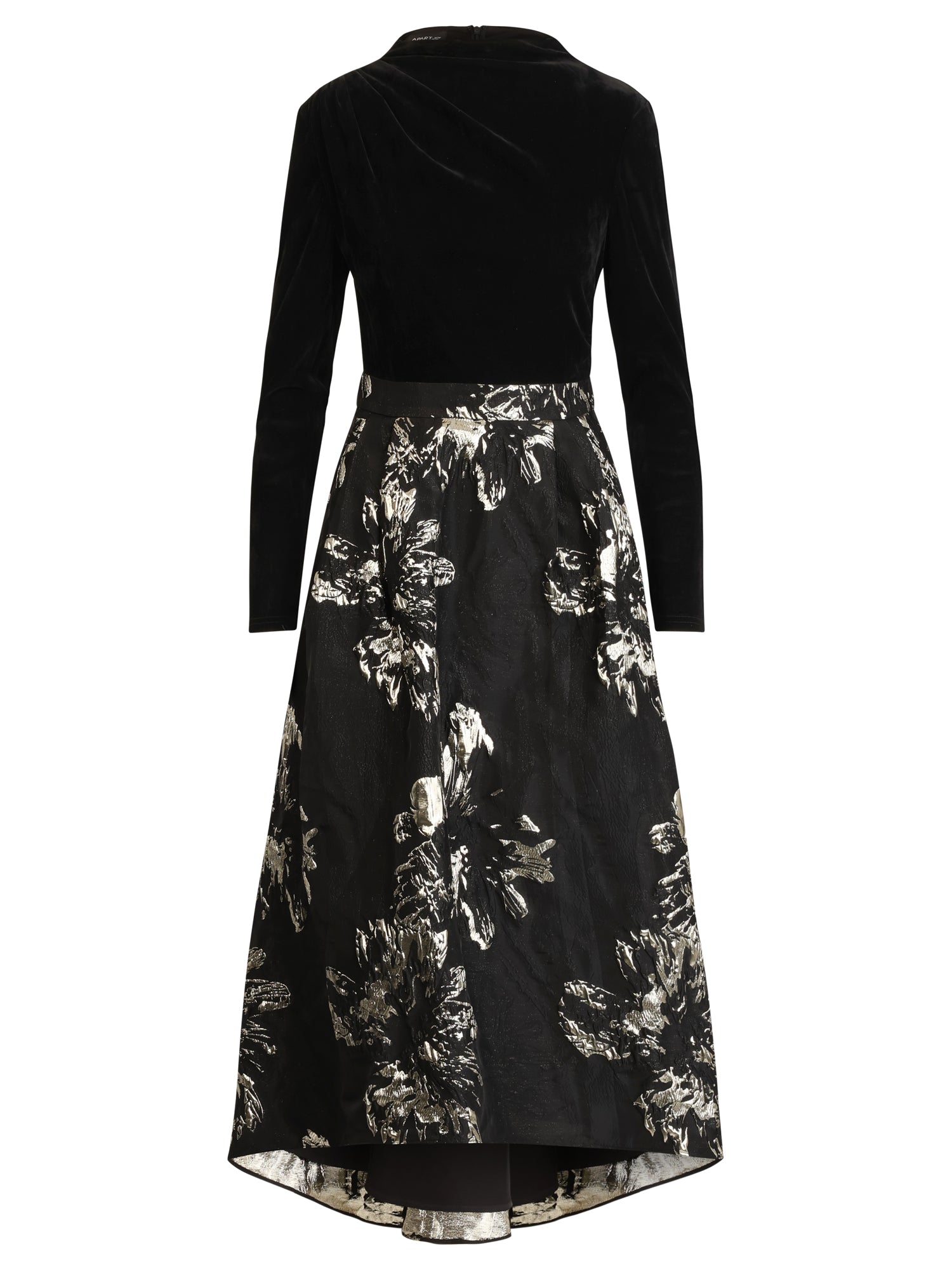APART Abendkleid aus Samt und Jacquard | schwarz-gold