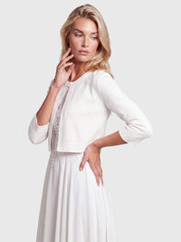 Strickbolero mit 3/4-Ärmeln | cream