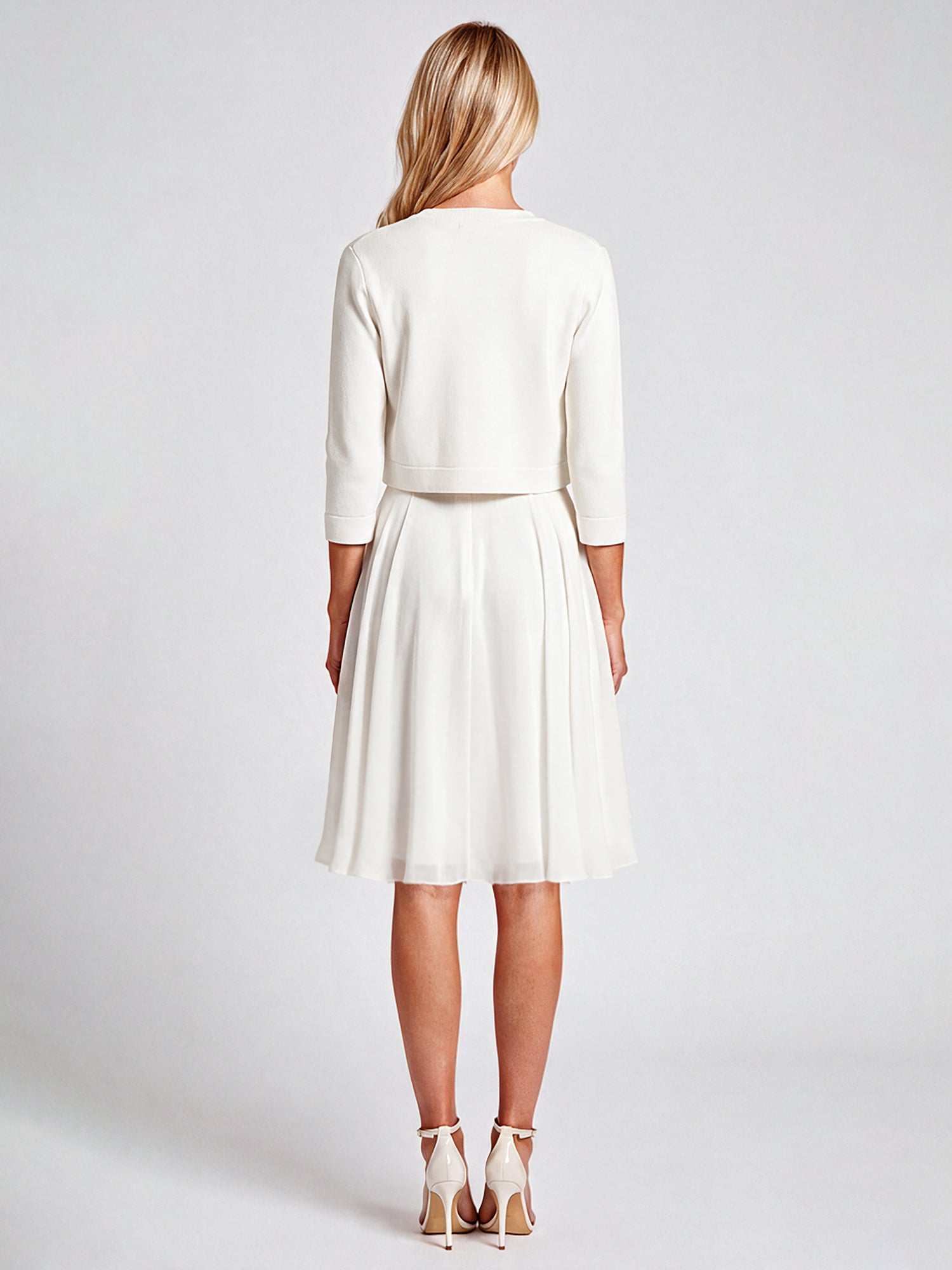 Strickbolero mit 3/4-Ärmeln | cream