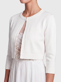 Strickbolero mit 3/4-Ärmeln | cream