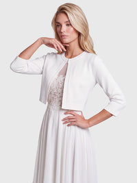 Strickbolero mit 3/4-Ärmeln | cream
