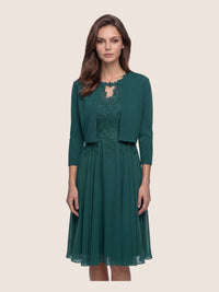 Strickbolero mit 3/4-Ärmeln | emerald