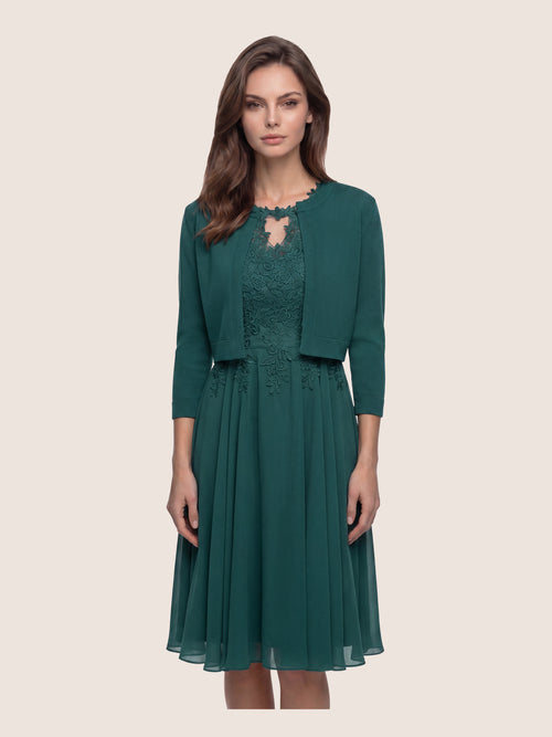 Strickbolero mit 3/4-Ärmeln | emerald image 1
