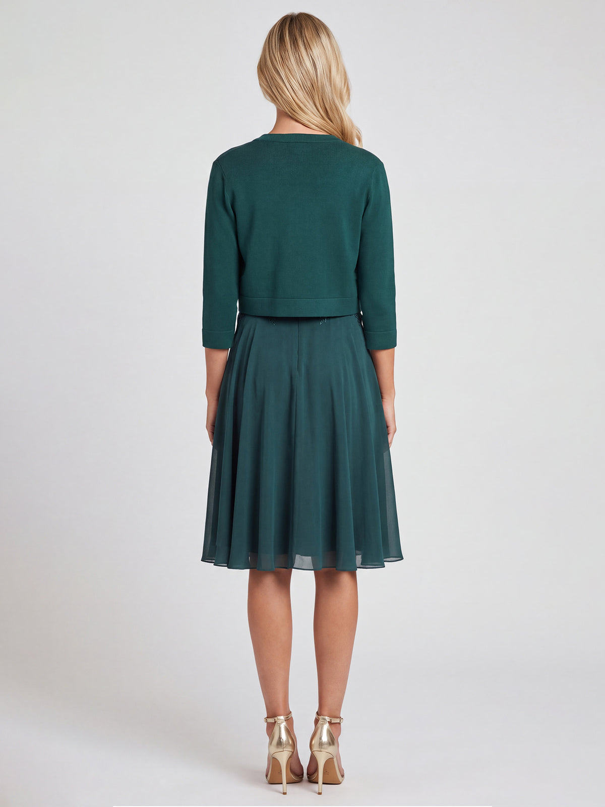 Strickbolero mit 3/4-Ärmeln | emerald