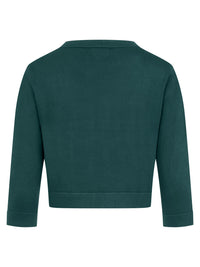 Strickbolero mit 3/4-Ärmeln | emerald