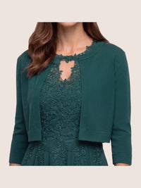 Strickbolero mit 3/4-Ärmeln | emerald
