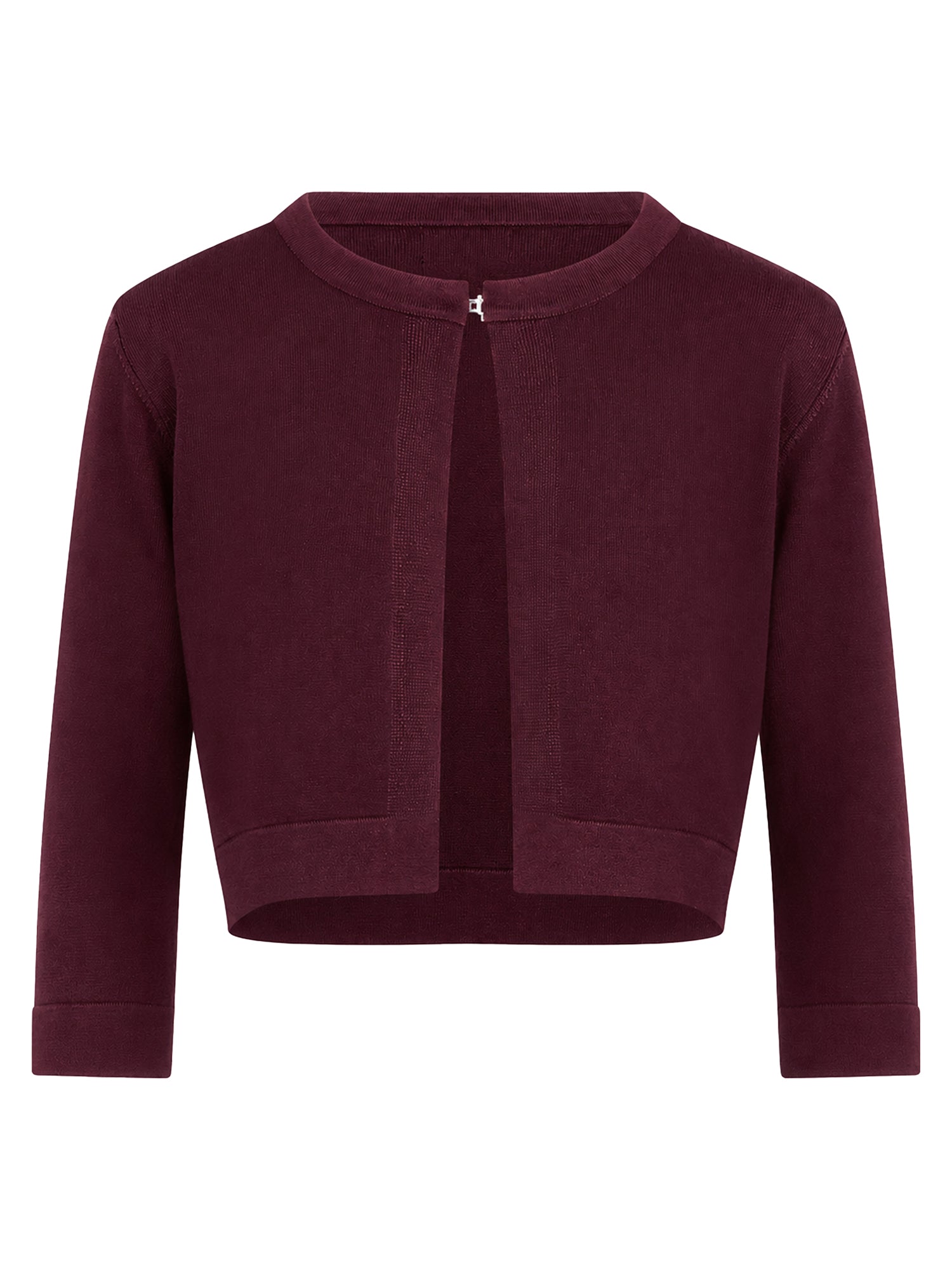 Strickbolero mit 3/4-Ärmeln | weinrot