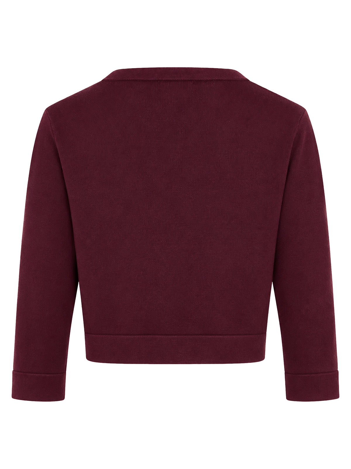 Strickbolero mit 3/4-Ärmeln | weinrot