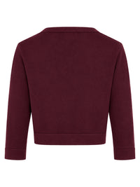 Strickbolero mit 3/4-Ärmeln | weinrot