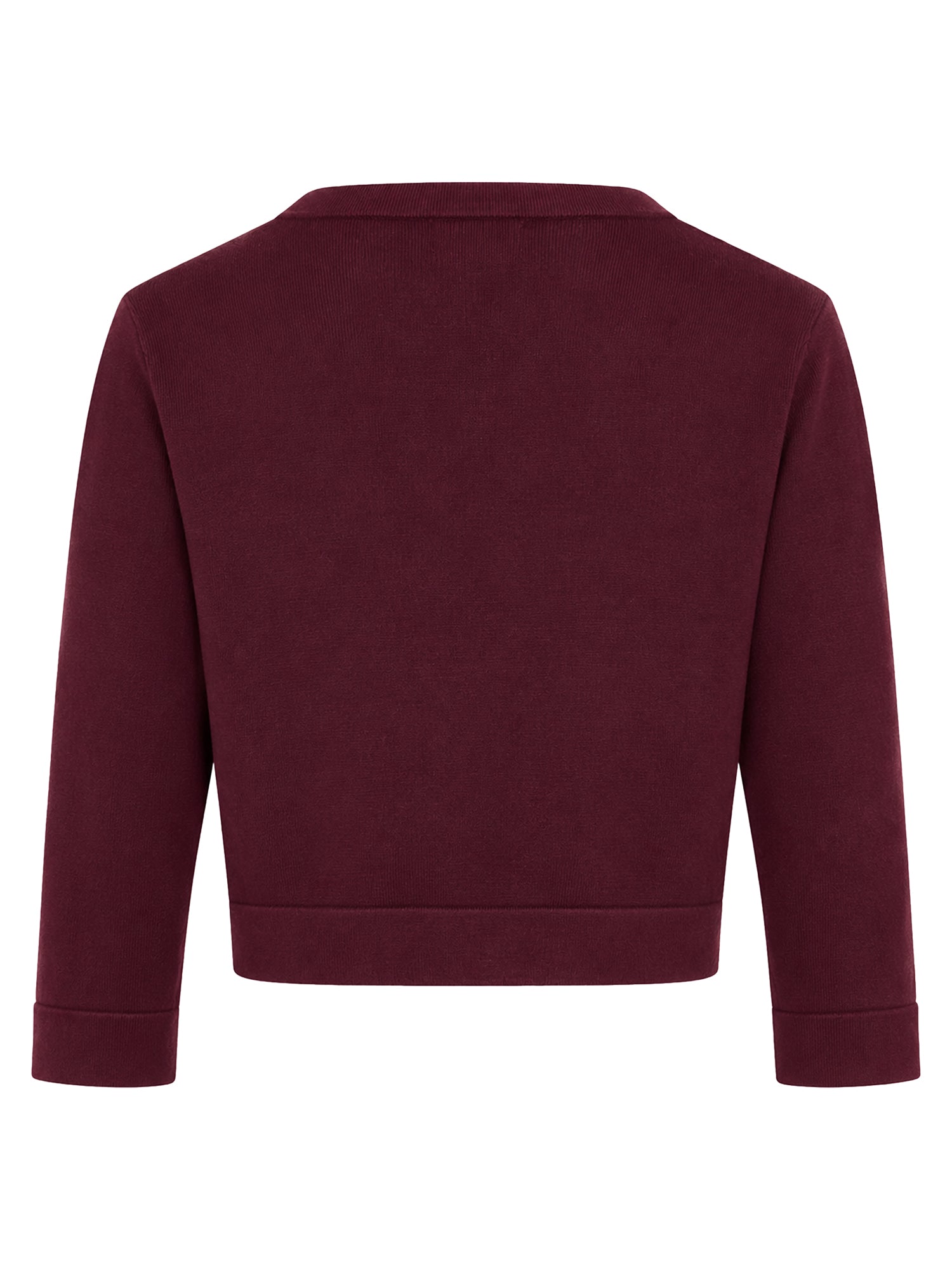 Strickbolero mit 3/4-Ärmeln | weinrot