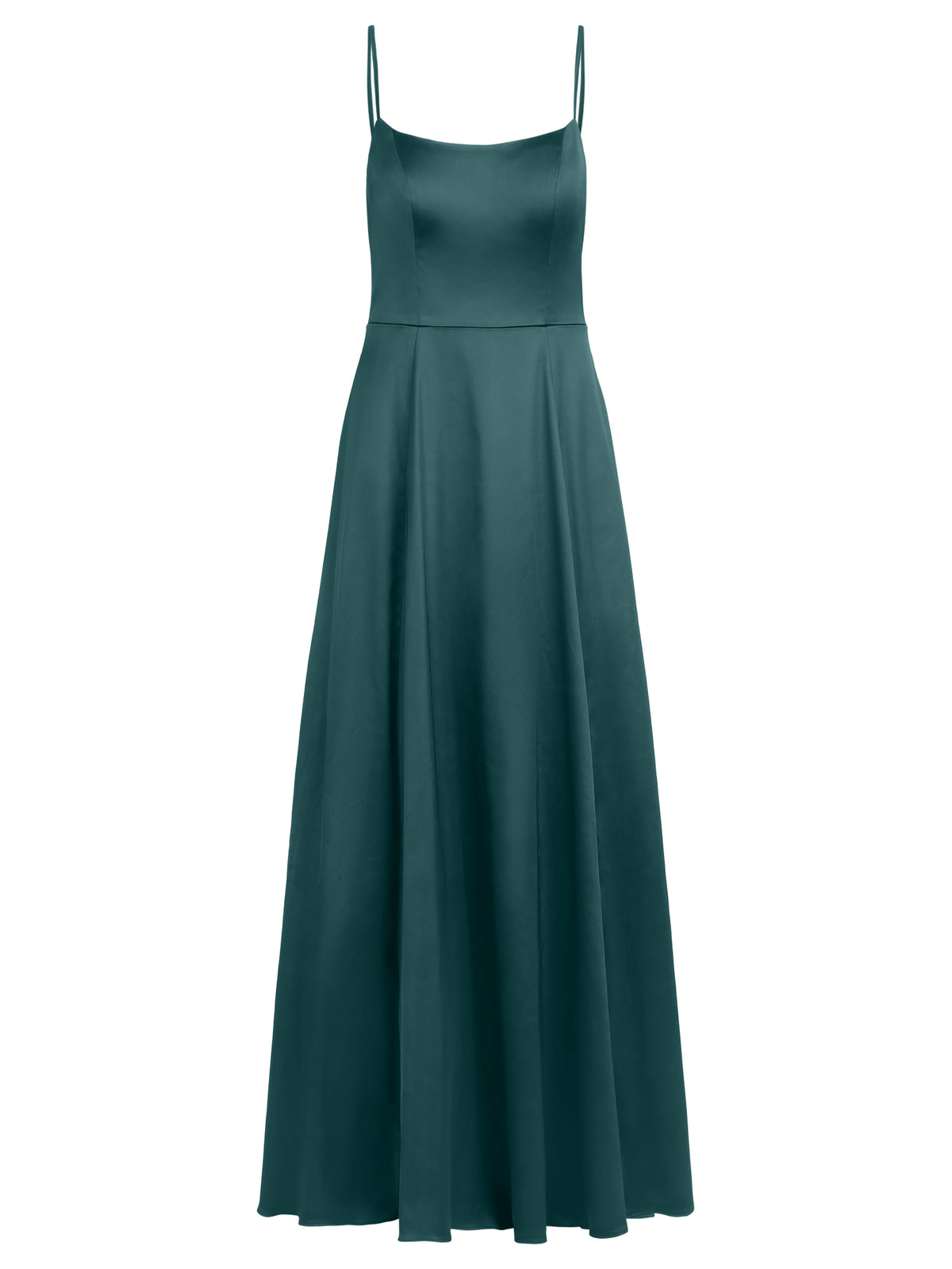 APART Langes Satinkleid mit Schnürung | emerald