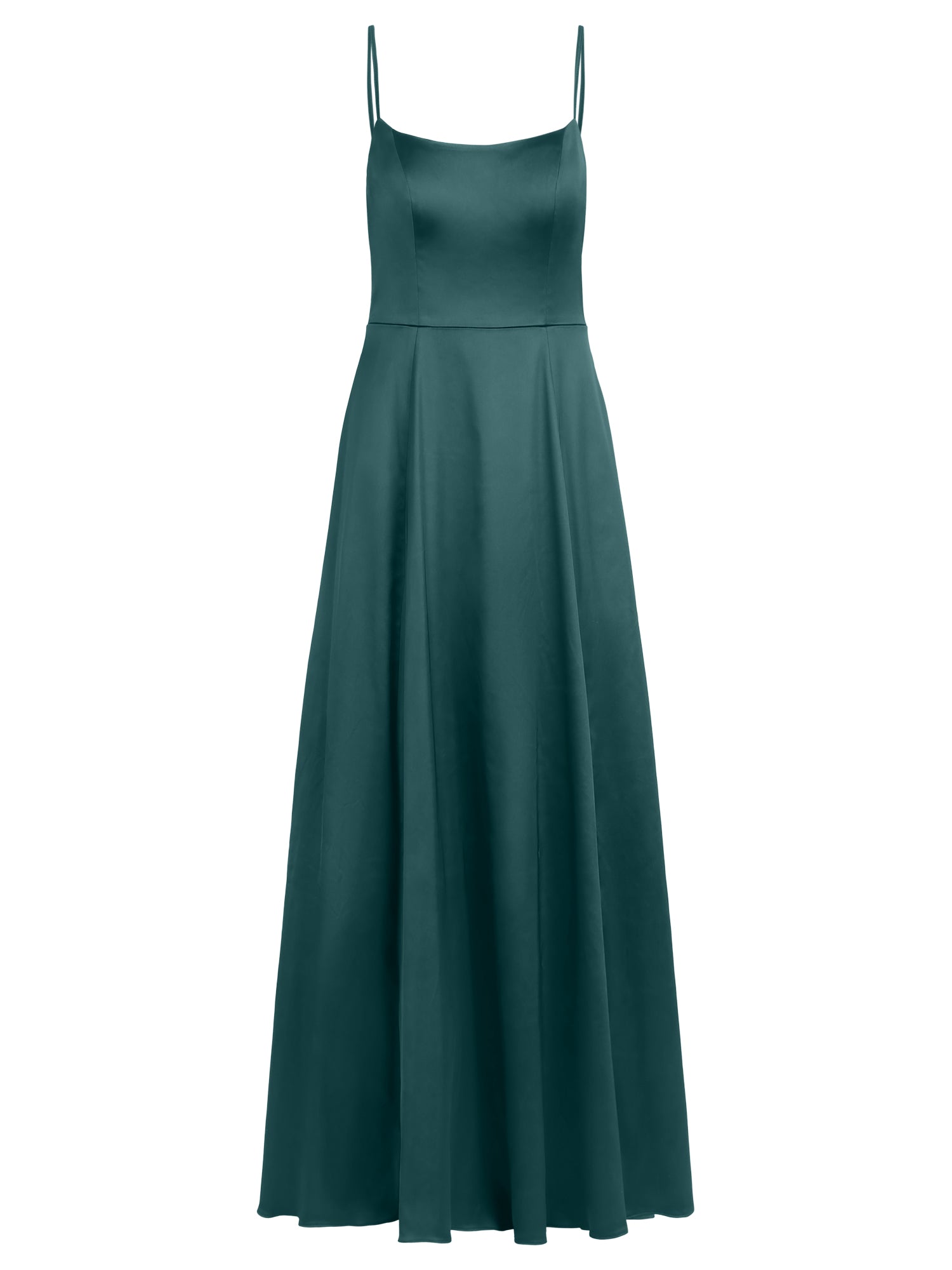 APART Langes Satinkleid mit Schnürung | emerald