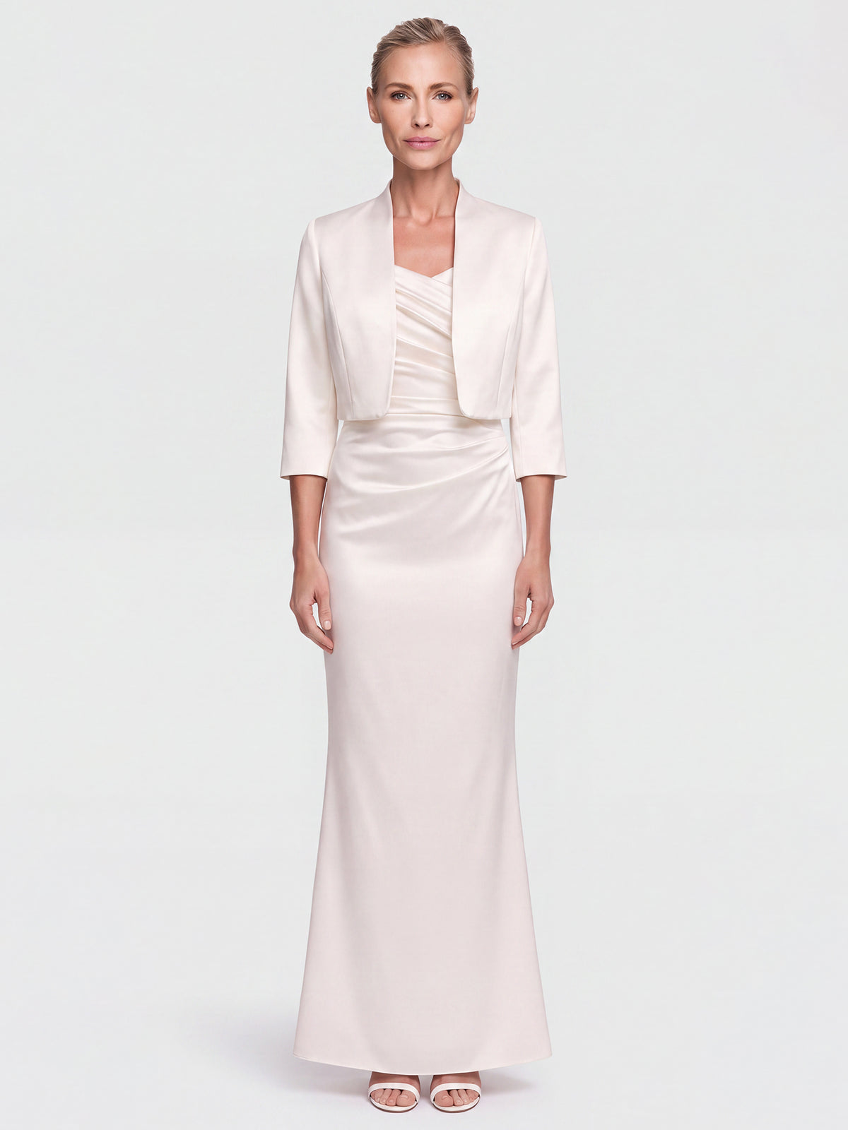 Kleiner Bolero aus elastischer Satinqualität | cream