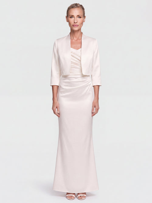 Kleiner Bolero aus elastischer Satinqualität | cream image 1