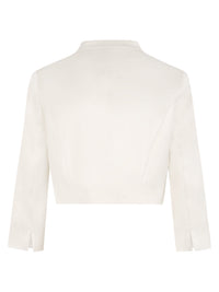 Kleiner Bolero aus elastischer Satinqualität | cream