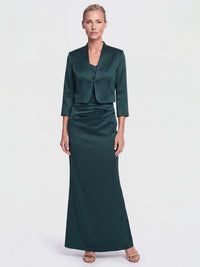 Kleiner Bolero aus elastischer Satinqualität | emerald