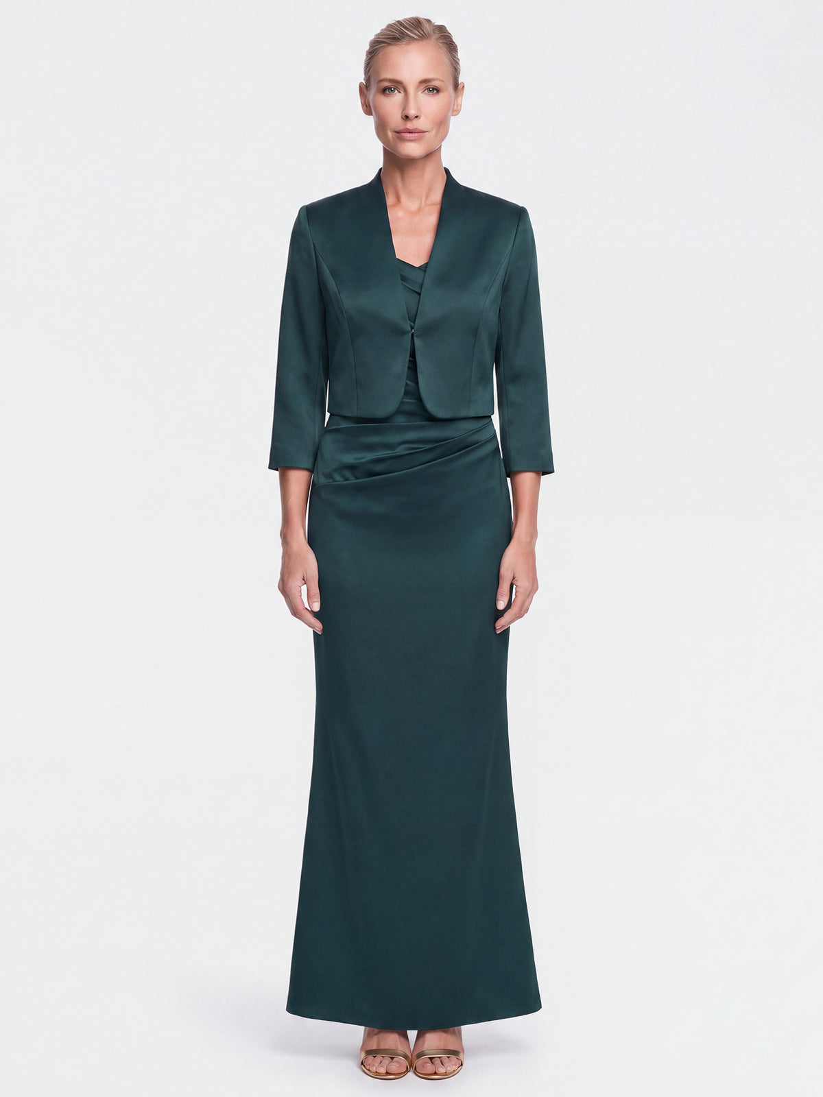 Kleiner Bolero aus elastischer Satinqualität | emerald