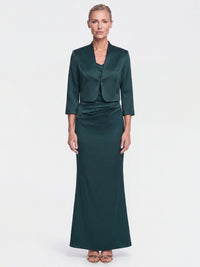 Kleiner Bolero aus elastischer Satinqualität | emerald