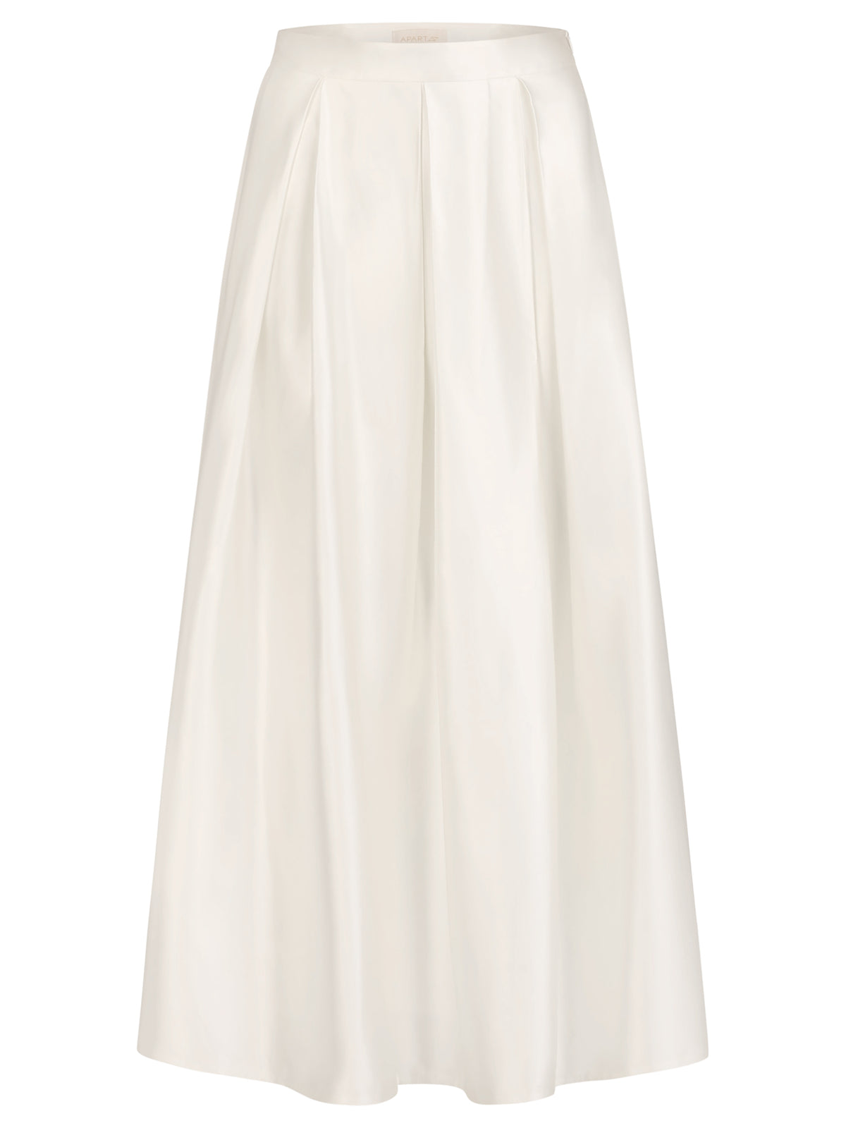 Weitschwingender Rock aus mattschimmerndem Satin | creme