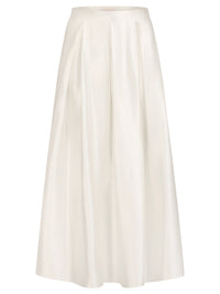 Weitschwingender Rock aus mattschimmerndem Satin | creme