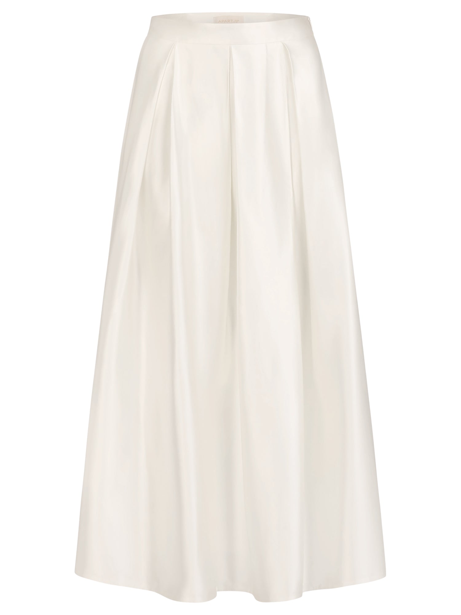 Weitschwingender Rock aus mattschimmerndem Satin | creme