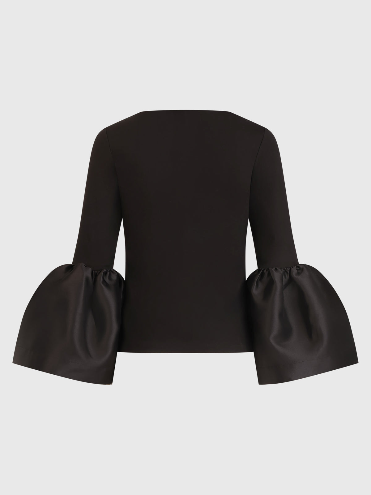 Shirt mit Taftvolants | schwarz