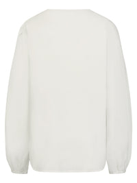 Bluse mit Blütenapplikationen | creme